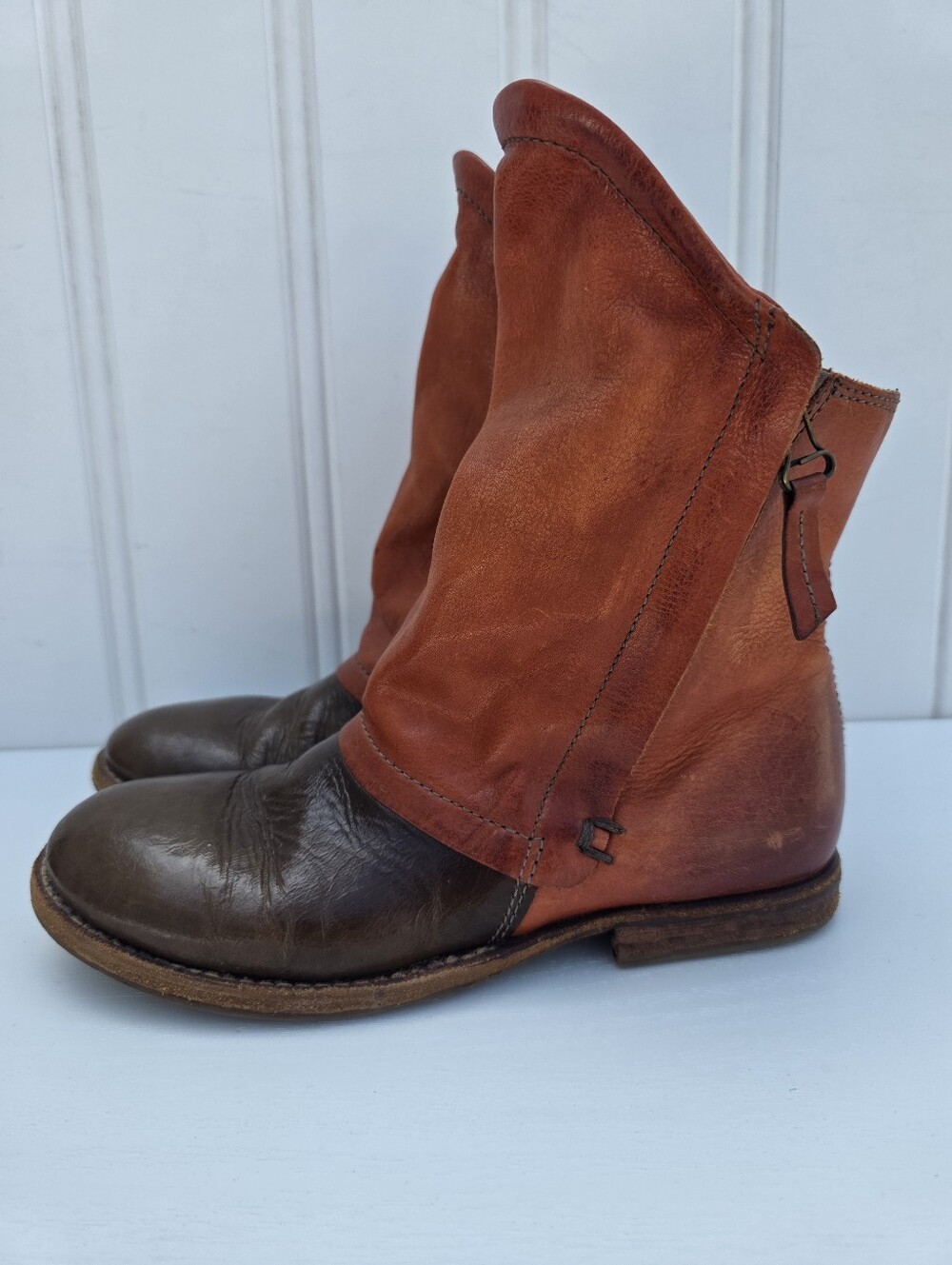 A.S.98 Leather Boho Biker Slouchy Ankle Boots Size EU 37 - Picture 4 of 16